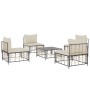 5-teiliges Gartenmöbel-Set und anthrazitfarbene PE-Rattan-Kissen von vidaXL, Outdoor-Sofas - Ref: Foro24-3186710, Preis: 374,...