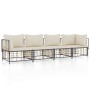 4-teiliges Gartenmöbel-Set und Kissen PE Rattan anthrazit von vidaXL, Outdoor-Sofas - Ref: Foro24-3186698, Preis: 344,73 €, R...