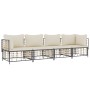 4-teiliges Gartenmöbel-Set und Kissen PE Rattan anthrazit von vidaXL, Outdoor-Sofas - Ref: Foro24-3186698, Preis: 344,73 €, R...