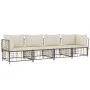 Juego de muebles de jardín 4 pzas y cojines ratán PE antracita de vidaXL, Sofás de exterior - Ref: Foro24-3186698, Precio: 34...