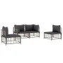 Gartenmöbel-Set 4-teilig und anthrazitfarbene PE-Rattan-Kissen von vidaXL, Outdoor-Sofas - Ref: Foro24-3186713, Preis: 325,30...