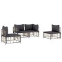 Gartenmöbel-Set 4-teilig und anthrazitfarbene PE-Rattan-Kissen von vidaXL, Outdoor-Sofas - Ref: Foro24-3186713, Preis: 330,39...