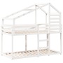 Litera con techo madera maciza de pino blanco 75x190 cm