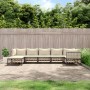 Gartenmöbel-Set 7-teilig und anthrazitgraue PE-Rattankissen von vidaXL, Outdoor-Sofas - Ref: Foro24-3186774, Preis: 574,91 €,...