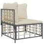 Gartenmöbel-Set 7-teilig und anthrazitgraue PE-Rattankissen von vidaXL, Outdoor-Sofas - Ref: Foro24-3186774, Preis: 544,88 €,...