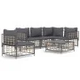 Juego de muebles de jardín 6 pzas cojines antracita ratán PE de vidaXL, Sofás de exterior - Ref: Foro24-3186765, Precio: 490,...