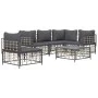 Juego de muebles de jardín 6 pzas cojines antracita ratán PE de vidaXL, Sofás de exterior - Ref: Foro24-3186765, Precio: 490,...