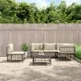 Gartenmöbel-Set 6-teilig anthrazitfarbene Kissen PE-Rattan von vidaXL, Outdoor-Sofas - Ref: Foro24-3186764, Preis: 489,08 €, ...