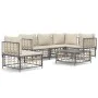 Juego de muebles de jardín 6 pzas cojines antracita ratán PE de vidaXL, Sofás de exterior - Ref: Foro24-3186764, Precio: 489,...