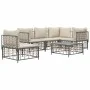 Juego de muebles de jardín 6 pzas cojines antracita ratán PE de vidaXL, Sofás de exterior - Ref: Foro24-3186764, Precio: 489,...