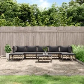 Garden furniture set 8 pieces and anthracite PE rattan cushions by vidaXL, Outdoor sofas - Ref: Foro24-3186785, Price: 588,17...