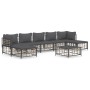 Gartenmöbel-Set 8-teilig und anthrazitfarbene PE-Rattan-Kissen von vidaXL, Outdoor-Sofas - Ref: Foro24-3186785, Preis: 596,18...