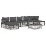 Juego de muebles de jardín 8 pzas y cojines ratán PE antracita de vidaXL, Sofás de exterior - Ref: Foro24-3186785, Precio: 59...