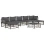 Juego de muebles de jardín 8 pzas y cojines ratán PE antracita de vidaXL, Sofás de exterior - Ref: Foro24-3186785, Precio: 59...