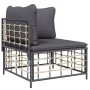 Juego de muebles de jardín 8 pzas y cojines ratán PE antracita de vidaXL, Sofás de exterior - Ref: Foro24-3186785, Precio: 59...
