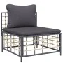 Juego de muebles de jardín 8 pzas y cojines ratán PE antracita de vidaXL, Sofás de exterior - Ref: Foro24-3186785, Precio: 59...