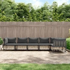 Garden furniture set 6 pieces anthracite cushions PE rattan by vidaXL, Outdoor sofas - Ref: Foro24-3186755, Price: 486,96 €, ...