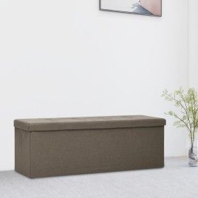 Foldable synthetic linen storage bench in brown by vidaXL, Benches for halls and storage - Ref: Foro24-338793, Price: 67,06 €...