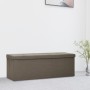 Foldable synthetic linen storage bench in brown by vidaXL, Benches for halls and storage - Ref: Foro24-338793, Price: 67,06 €...