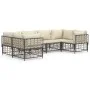 6-piece garden furniture set with anthracite PE rattan cushions by vidaXL, Outdoor sofas - Ref: Foro24-3186796, Price: 502,95...