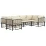 Set Gartenmöbel 6-teilig und Kissen PE Rattan anthrazit von vidaXL, Outdoor-Sofas - Ref: Foro24-3186796, Preis: 532,29 €, Rab...