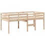 Cama alta con techo madera maciza de pino 80x200 cm