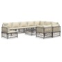 11-piece garden furniture set with anthracite PE rattan cushions by vidaXL, Outdoor sofas - Ref: Foro24-3186806, Price: 943,8...