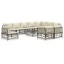 11-piece garden furniture set with anthracite PE rattan cushions by vidaXL, Outdoor sofas - Ref: Foro24-3186806, Price: 936,3...