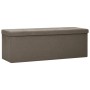 Foldable synthetic linen storage bench in brown by vidaXL, Benches for halls and storage - Ref: Foro24-338793, Price: 67,06 €...