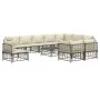 11-piece garden furniture set with anthracite PE rattan cushions by vidaXL, Outdoor sofas - Ref: Foro24-3186806, Price: 936,3...