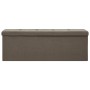 Foldable synthetic linen storage bench in brown by vidaXL, Benches for halls and storage - Ref: Foro24-338793, Price: 67,06 €...