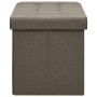 Foldable synthetic linen storage bench in brown by vidaXL, Benches for halls and storage - Ref: Foro24-338793, Price: 67,06 €...