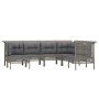 7-piece garden furniture set with gray synthetic rattan cushions by vidaXL, Garden sets - Ref: Foro24-3187558, Price: 398,37 ...