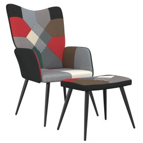 Silla de relax con taburete tela patchwork