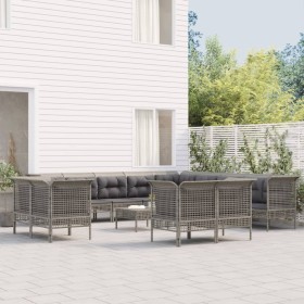 13-teiliges Gartenmöbel-Set und graue synthetische Rattankissen von vidaXL, Gartensets - Ref: Foro24-3187589, Preis: 945,05 €...