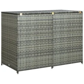 Cobertizo doble para contenedor ratán PE gris 148x77x111 cm de vidaXL, Cobertizos - Ref: Foro24-46463, Precio: 268,45 €, Desc...