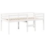 Cama alta con techo madera maciza pino blanca 75x190 cm