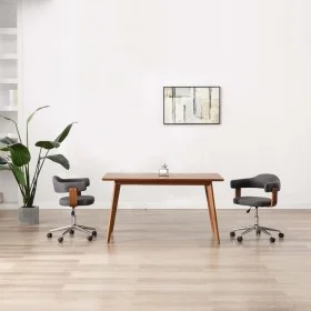 Bentwood and Gray Fabric Swivel Dining Chair by vidaXL, dining chairs - Ref: Foro24-287419, Price: 140,49 €, Discount: %