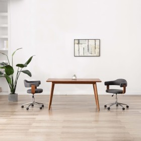Drehbarer Esszimmerstuhl aus Bugholz und grauem Stoff von vidaXL, Essstühle - Ref: Foro24-287419, Preis: 152,02 €, Rabatt: %
