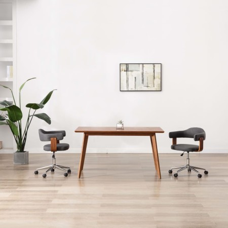Drehbarer Esszimmerstuhl aus Bugholz und grauem Stoff von vidaXL, Essstühle - Ref: Foro24-287419, Preis: 152,02 €, Rabatt: %