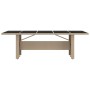 Beige rattan garden table and tempered glass surface by vidaXL, Garden tables - Ref: Foro24-319557, Price: 245,25 €, Discount: %