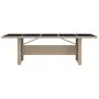 Mesa de jardín ratán beige y superficie de vidrio templado de vidaXL, Mesas de jardín - Ref: Foro24-319557, Precio: 241,42 €,...