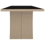Mesa de jardín ratán beige y superficie de vidrio templado de vidaXL, Mesas de jardín - Ref: Foro24-319557, Precio: 241,42 €,...