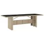 Mesa de jardín ratán beige y superficie de vidrio templado de vidaXL, Mesas de jardín - Ref: Foro24-319557, Precio: 241,42 €,...