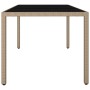 Beige rattan garden table with tempered glass surface by vidaXL, Garden tables - Ref: Foro24-319556, Price: 156,80 €, Discoun...