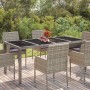 Gartentisch Glasoberfläche PE Rattan grau 190x90x75 cm von vidaXL, Gartentische - Ref: Foro24-319904, Preis: 191,33 €, Rabatt: %