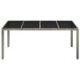 Garden table glass surface PE rattan gray 190x90x75 cm by vidaXL, Garden tables - Ref: Foro24-319904, Price: 191,20 €, Discou...