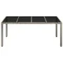 Gartentisch Glasoberfläche PE Rattan grau 190x90x75 cm von vidaXL, Gartentische - Ref: Foro24-319904, Preis: 188,20 €, Rabatt: %