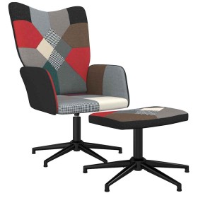 Silla de relax con taburete tela patchwork