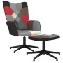 Silla de relax con taburete tela patchwork
